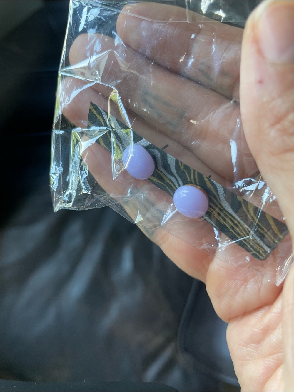 Lavender Glass Blown Round Stud Earrings